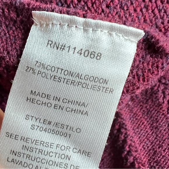 Pamela Love Size S Sweater Shift Dress Maroon Ribbed Mock Neck Long Sleeves - Picture 10 of 14